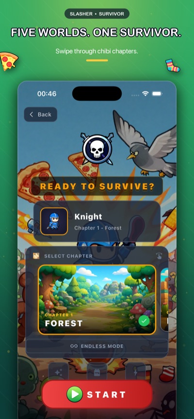 Chapter selection screen with escalating difficulty
