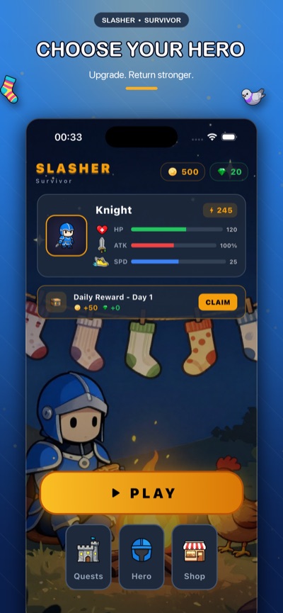 Unlockable heroes: samurai, ninja and plague doctor